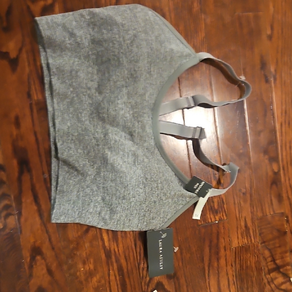 Gray Sports Bra with Strappy Back Laura Ashley. New With Tags